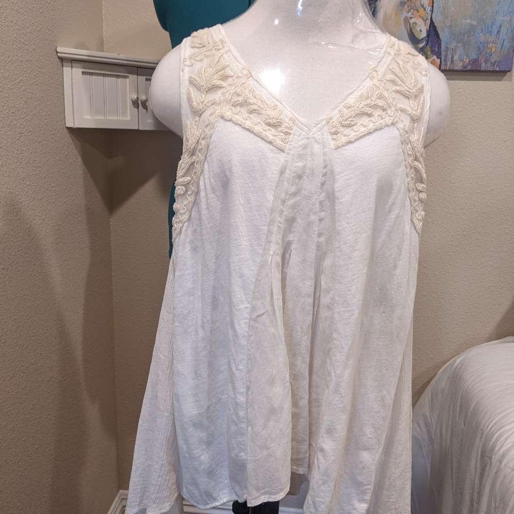 Meadow Rue White Sleeveless Blouse Size XS #56